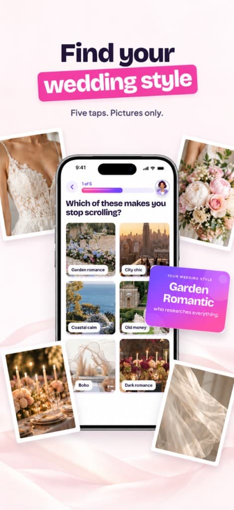 Saya app: Find your wedding style